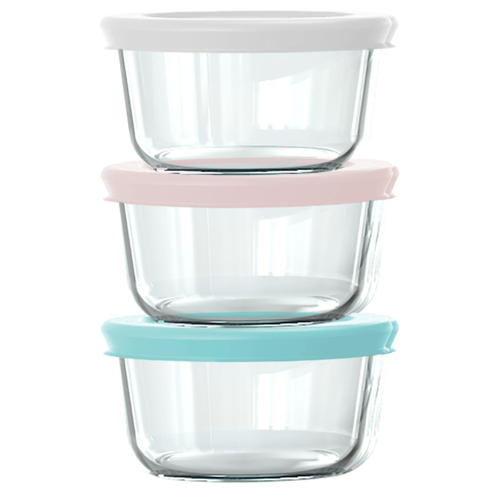 pyrex-simply-store-6-piece-1-cup-round-glass-storage-set-with-assorted-color-lid image 1