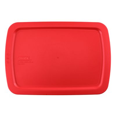 pyrex-red-lid-for-easy-grab-3-quart-rectangular-glass-baking-dish image 1