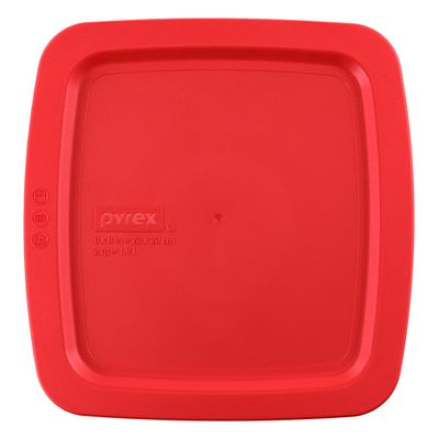 pyrex-red-lid-for-easy-grab-8-square-glass-baking-dish image 1