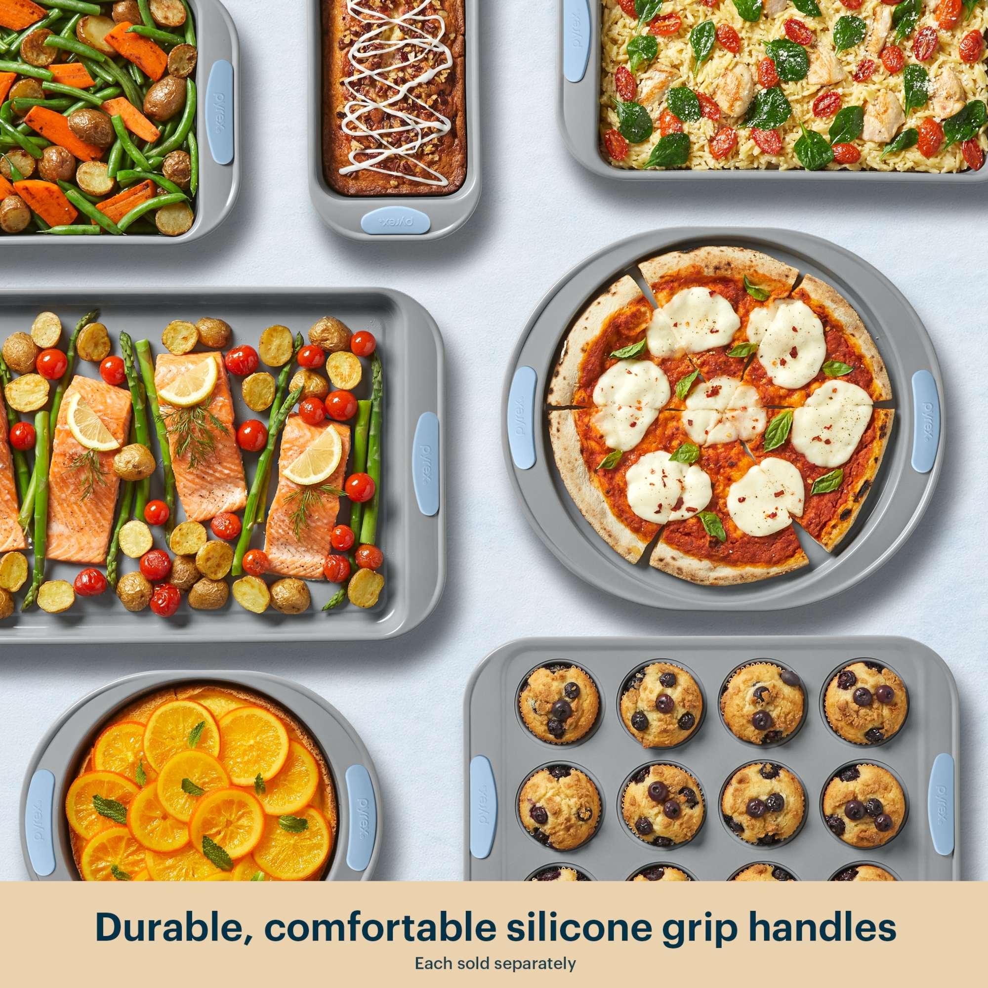 pyrex-metal-bakeware-3-piece-large-cookie-sheet-set-in-cerulean image 5