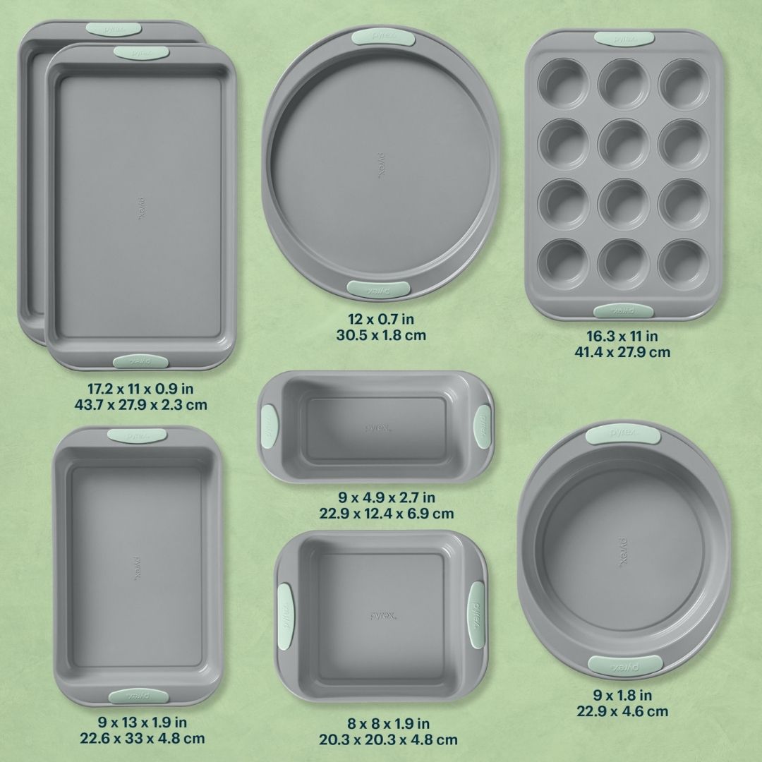 pyrex-metal-bakeware-8-piece-set-in-sage image 2