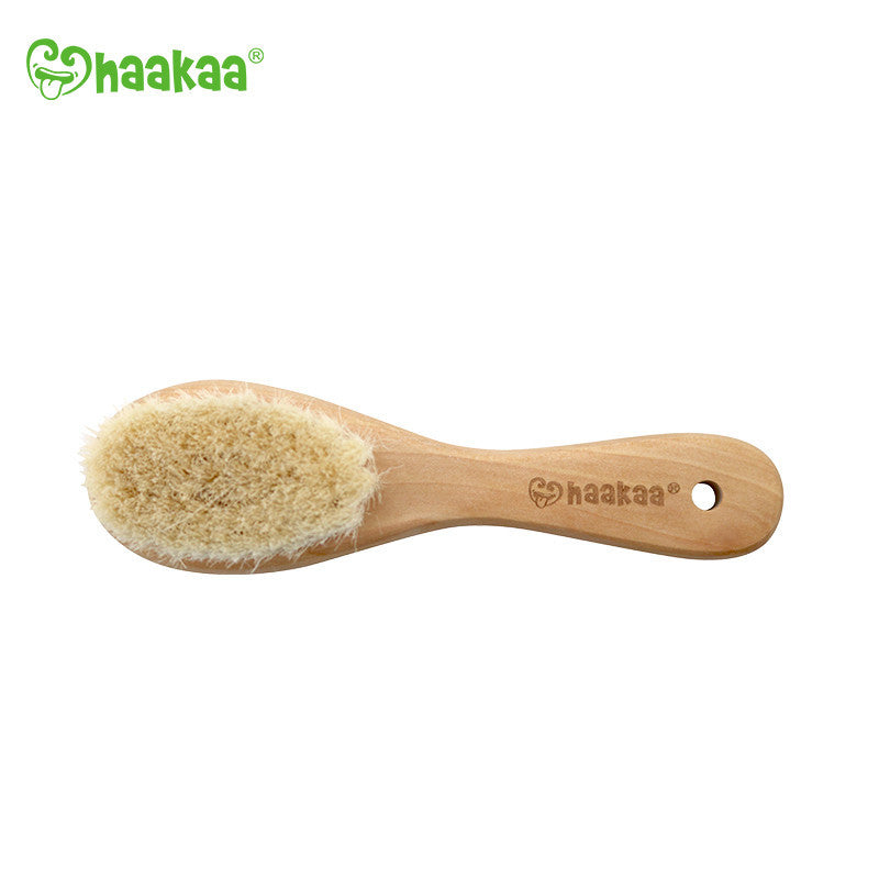 haakaa-goats-wool-wooden-baby-hairbrush-2-pack image 3