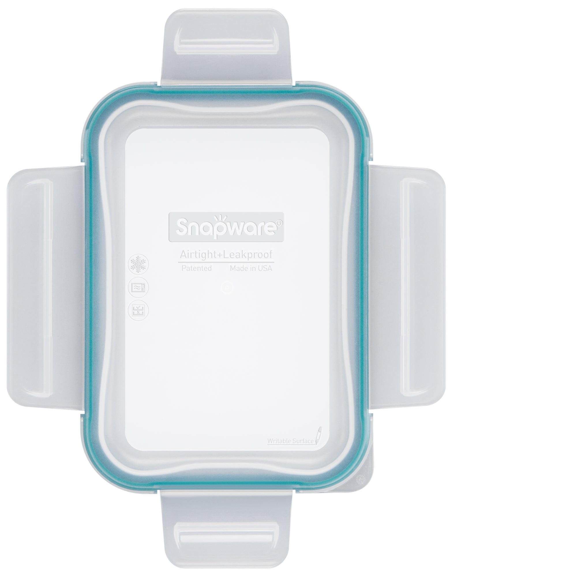 snapware-total-solution-small-rectangle-plastic-lid-with-green-seal image 1