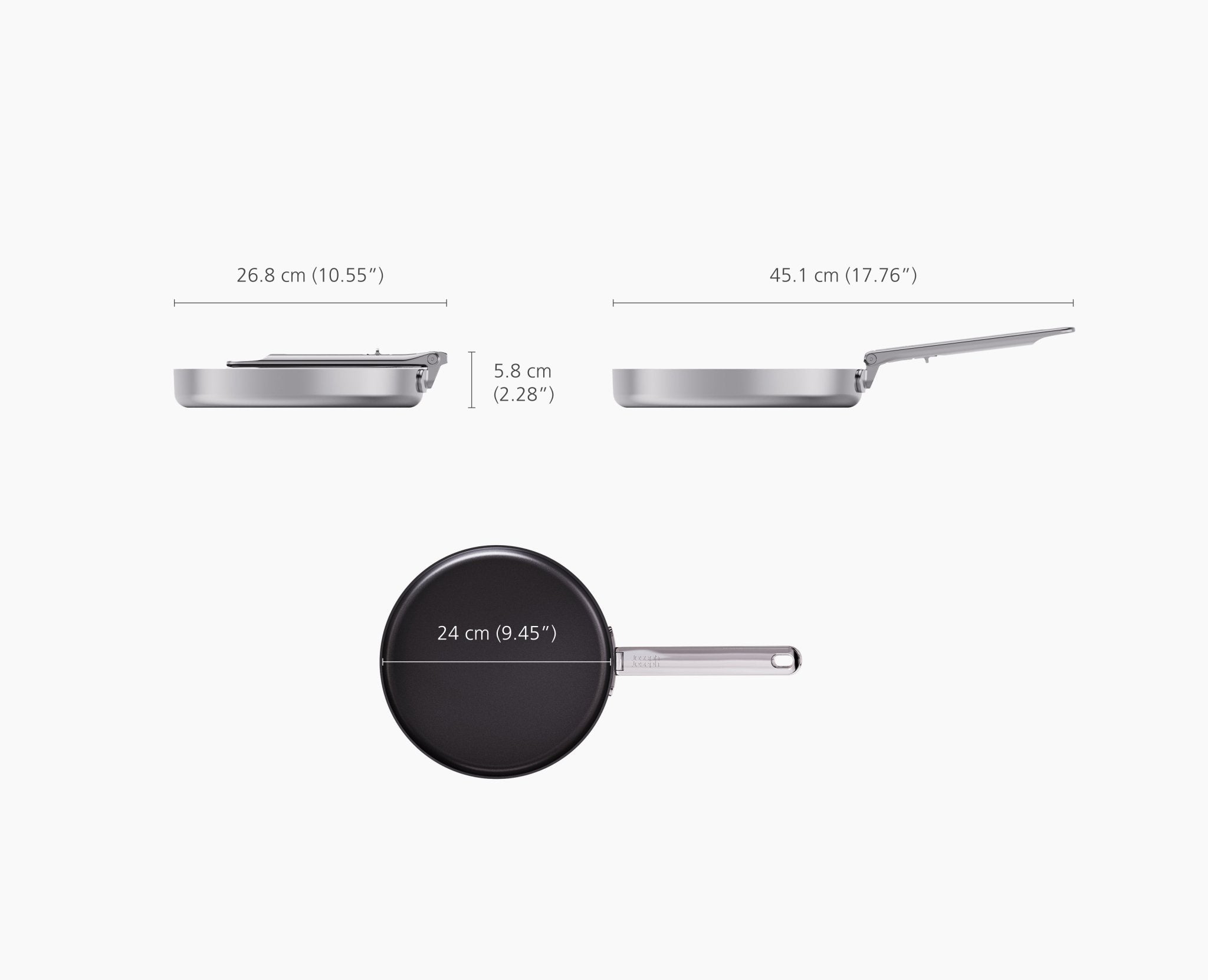 joseph-joseph-space-steel-folding-handle-non-stick-24cm-frying-pan image 7