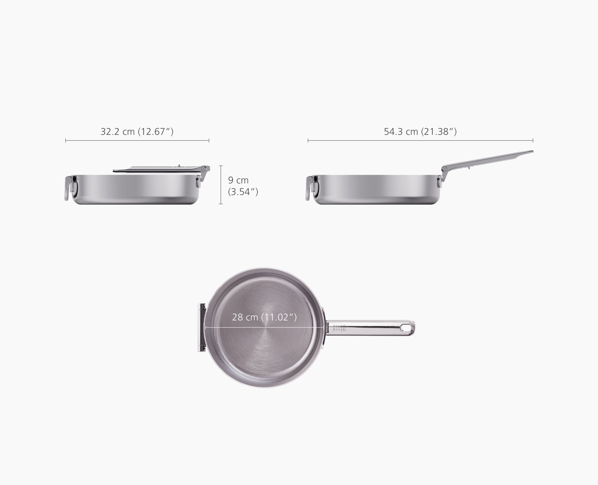 joseph-joseph-space-steel-28cm-folding-handle-saut-pan-with-lid image 7