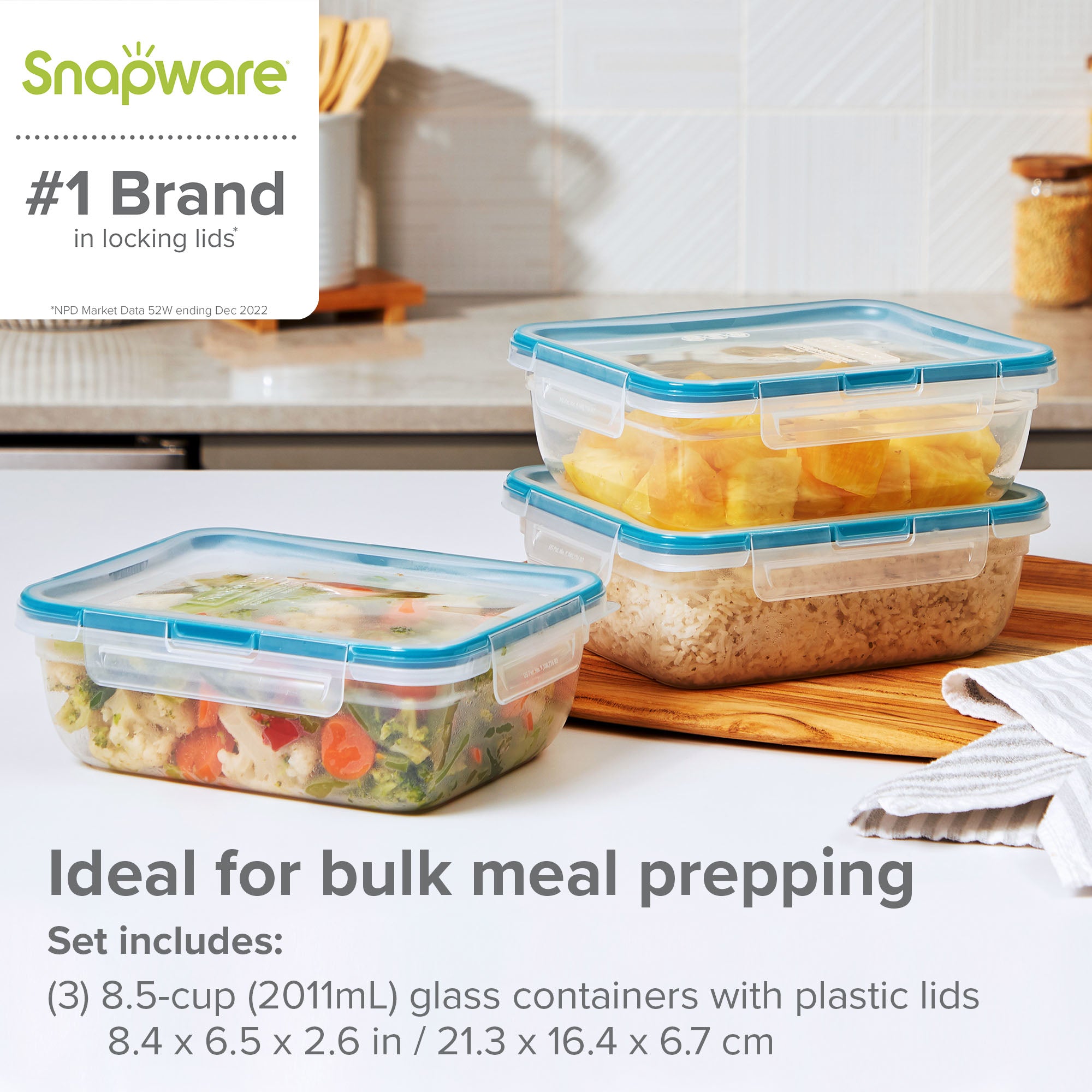 snapware-total-solution-6-piece-rectangular-plastic-food-storage-set image 4