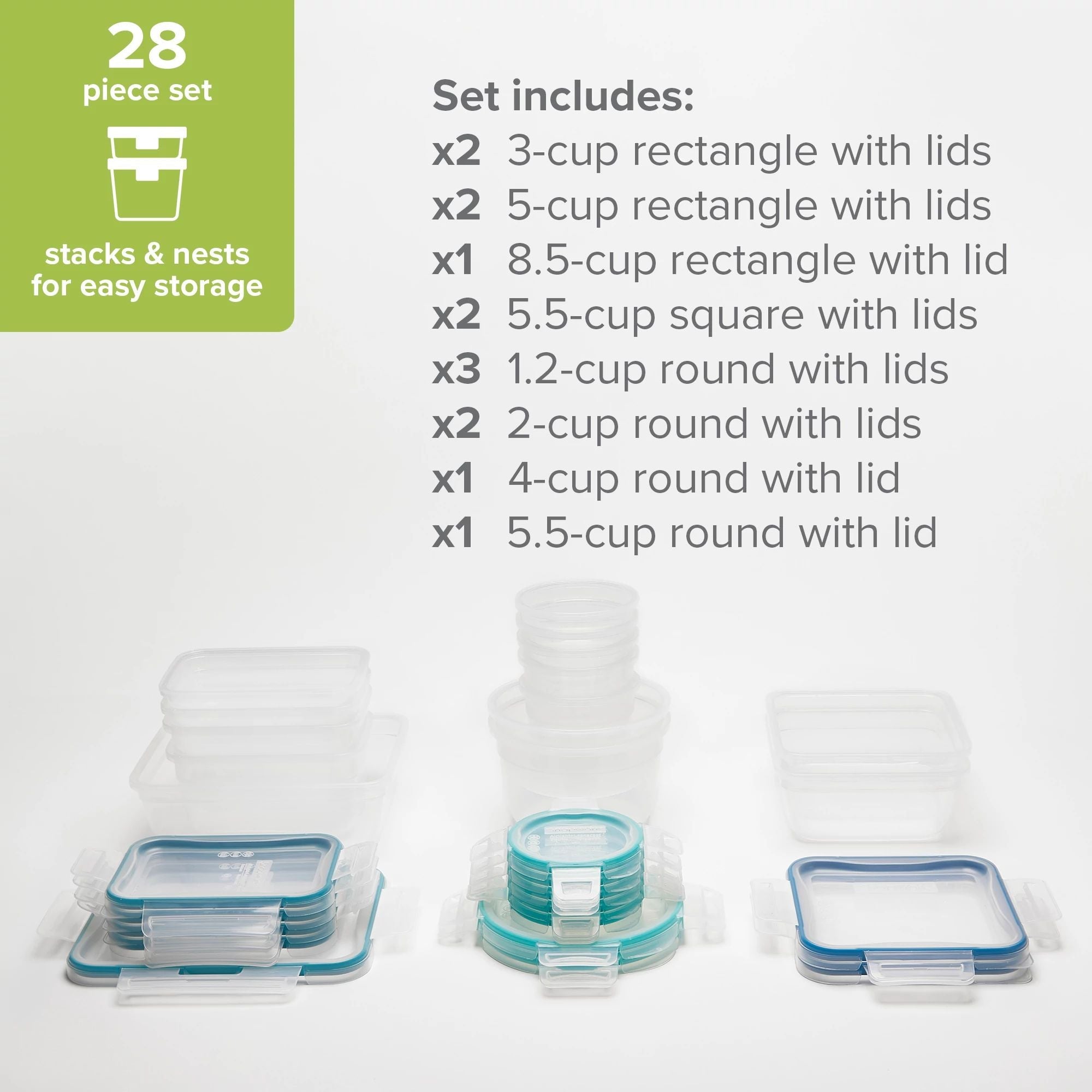 snapware-total-solution-28-piece-plastic-food-storage-set image 3