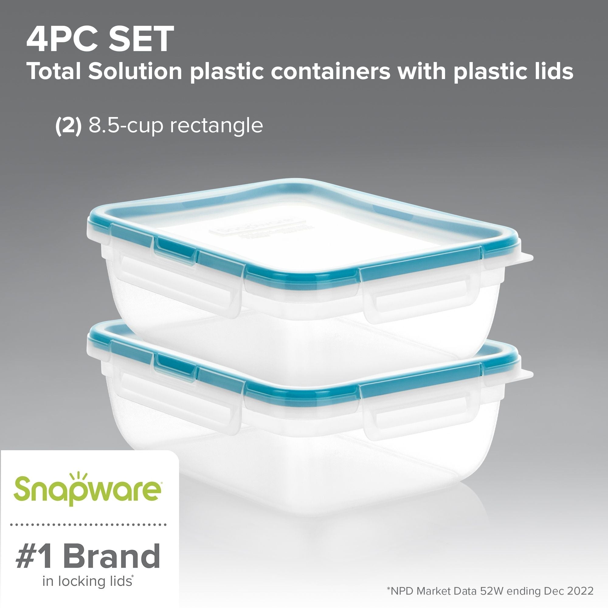 snapware-total-solution-8-5-cup-rectangular-plastic-containers-with-lids-4-piece image 2