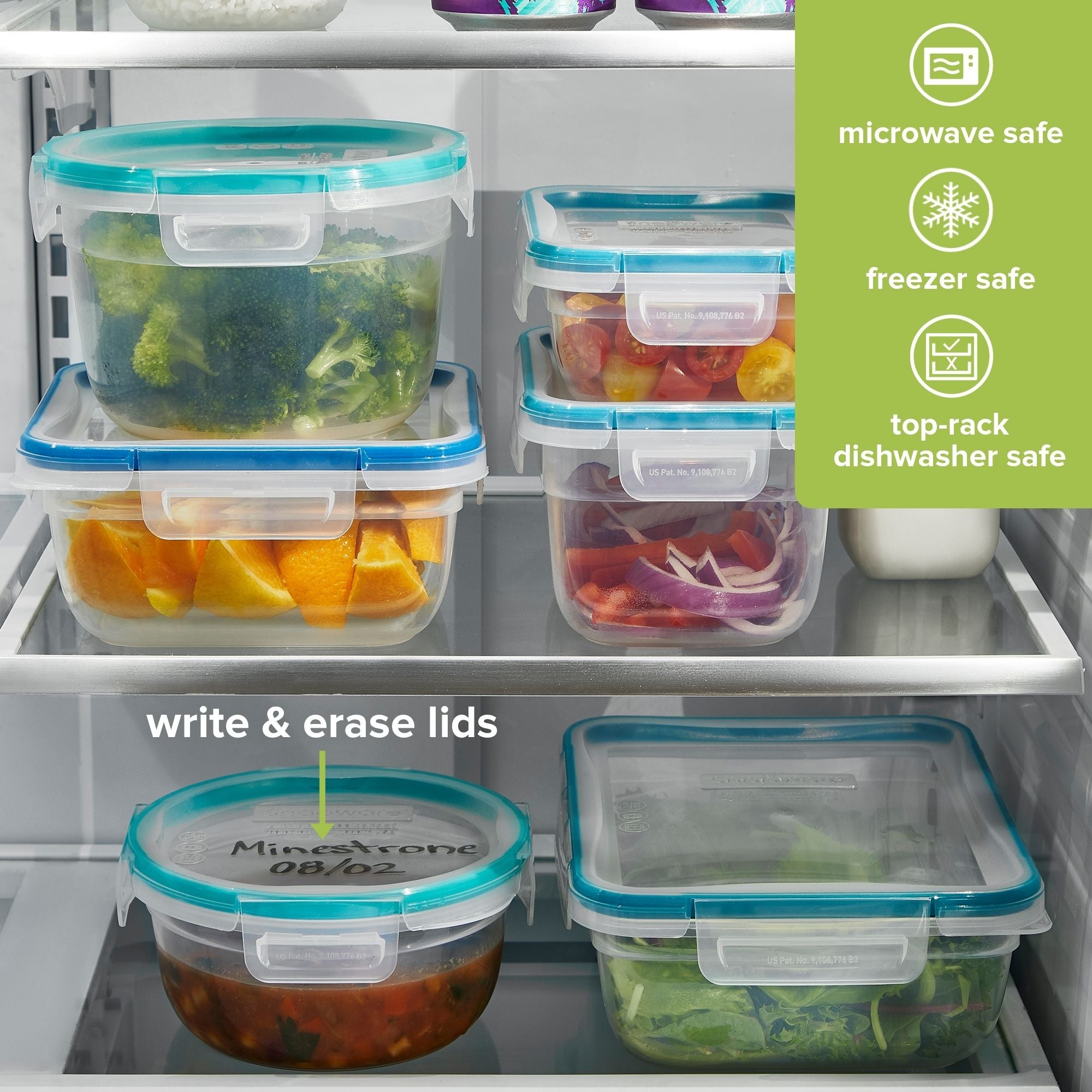 snapware-total-solution-8-5-cup-rectangular-plastic-containers-with-lids-4-piece image 4