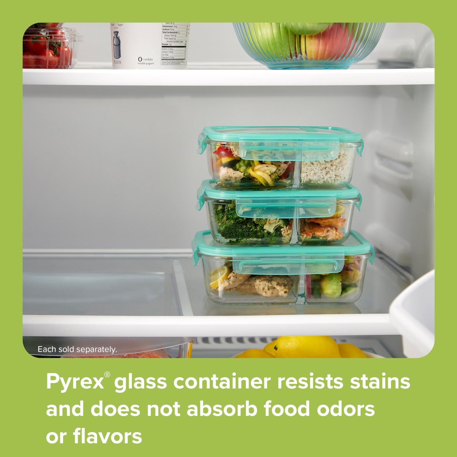 snapware-mealbox-5-8-cup-divided-glass-food-storage-container-with-blue-lid image 3