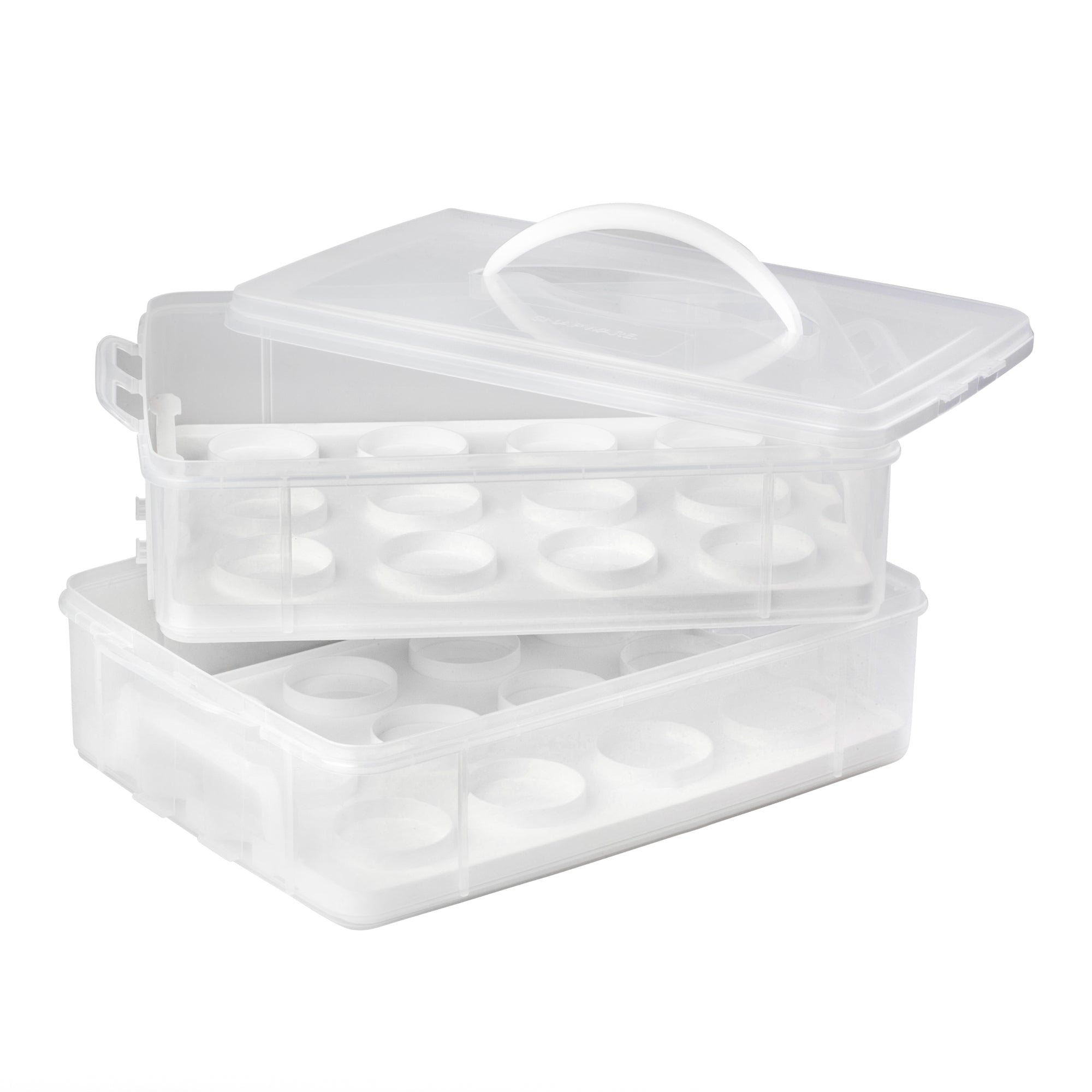 snapware-snap-n-stack-enter-tainers-2-layer-cookie-cake-brownie-carrier image 1