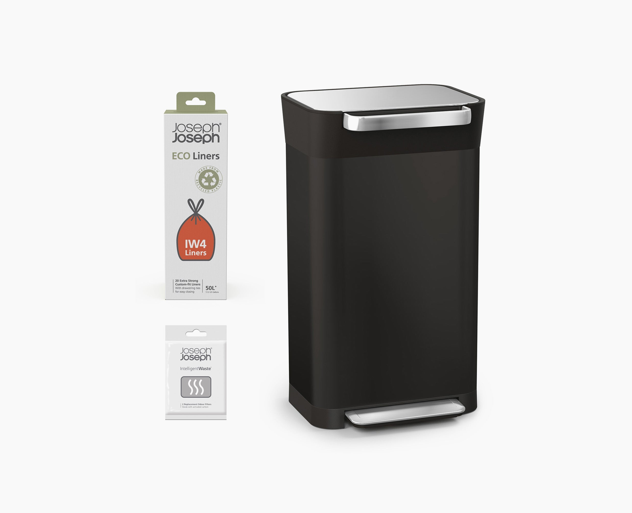joseph-joseph-titan-30l-black-trash-compactor-starter-set image 1