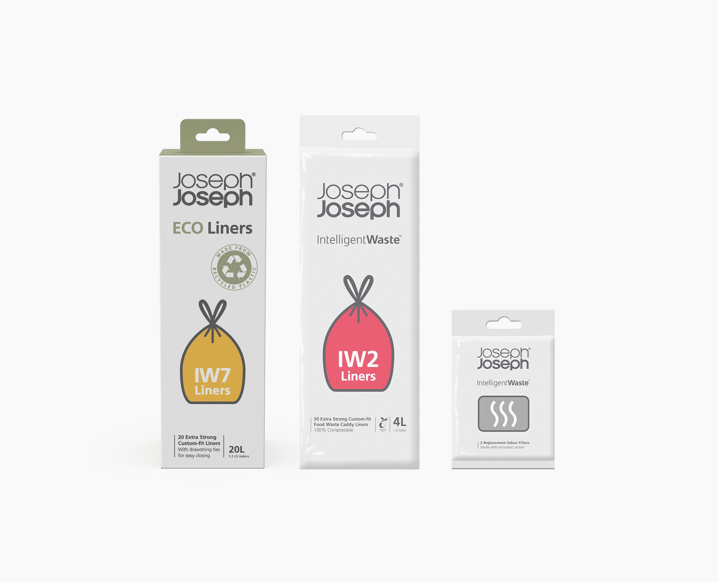 joseph-joseph-totem-compact-40l-replacement-liner-filter-accessory-pack-20l-line image 1