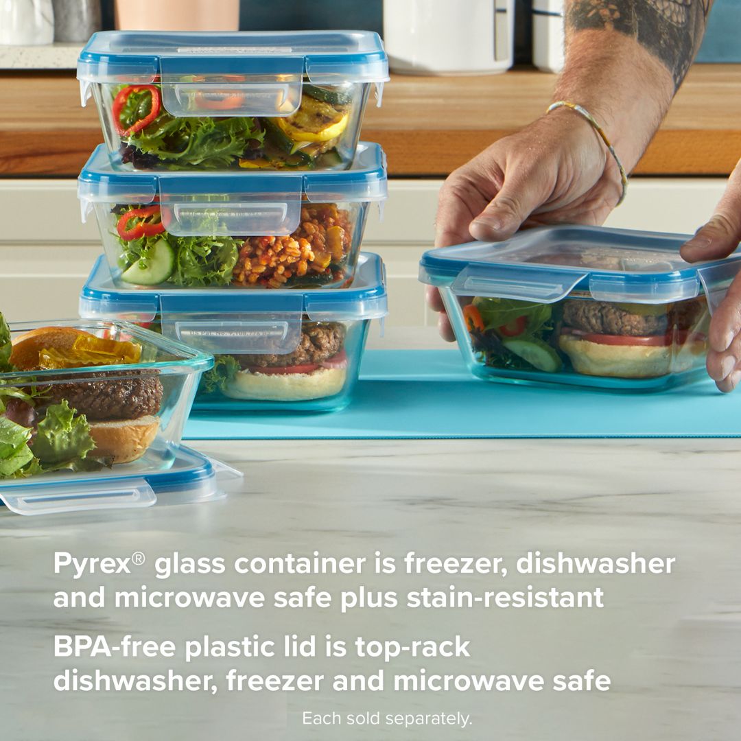pyrex-snapware-total-solution-4-piece-square-glass-food-storage-set-with-lids image 2