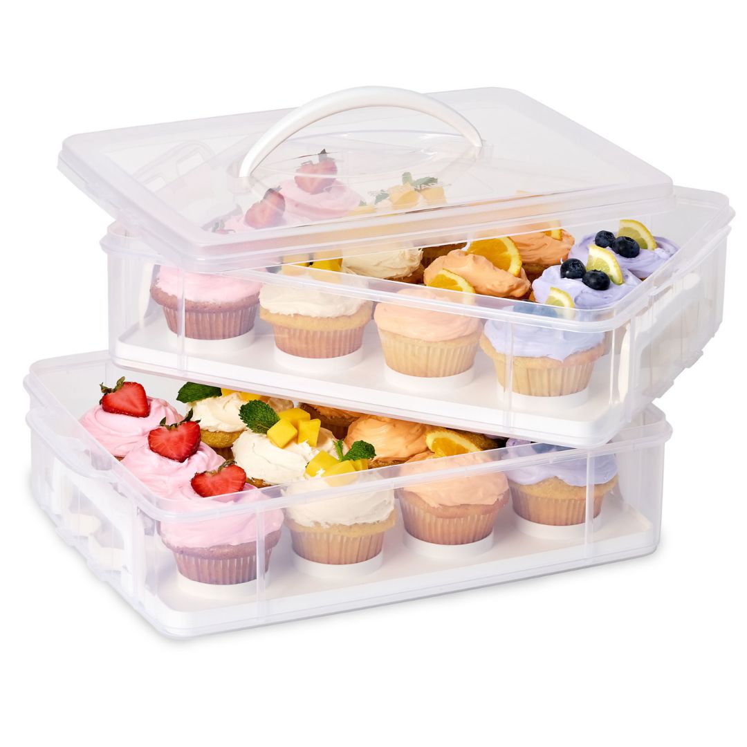 snapware-snap-n-stack-enter-tainers-2-layer-cookie-cake-brownie-carrier image 2